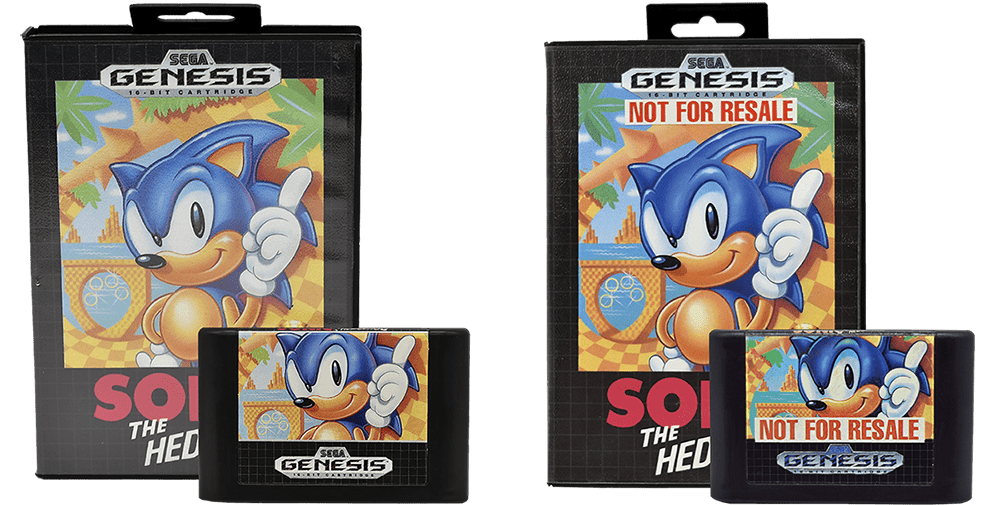 Sonic The Hedgehog box and cartridge variants