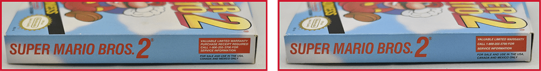 Two Super Mario Bros. 2 box variants