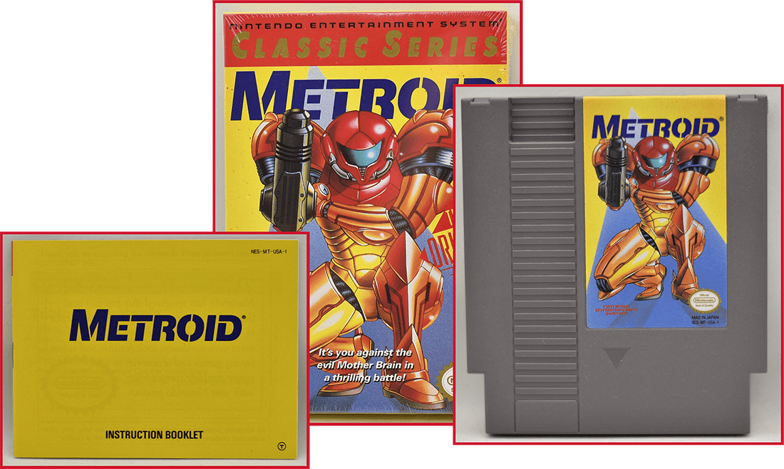 Matching Metroid box, cartridge and manual