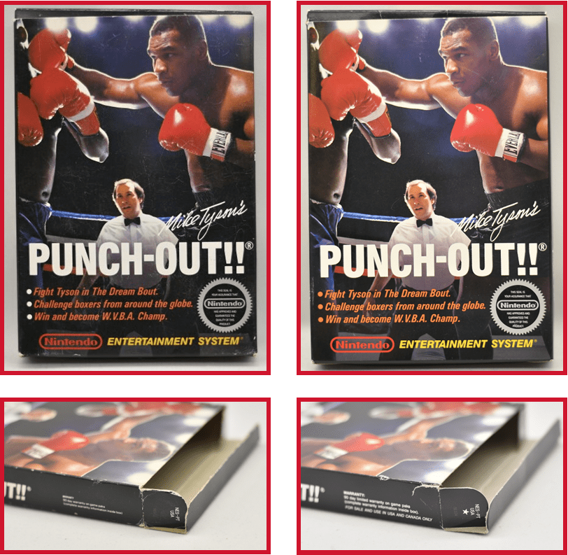 Four Mike Tyson's Punch Out!! box variants