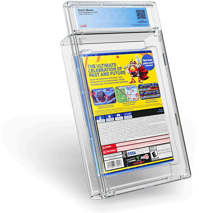 Back of CGC holdered Sonic Mania