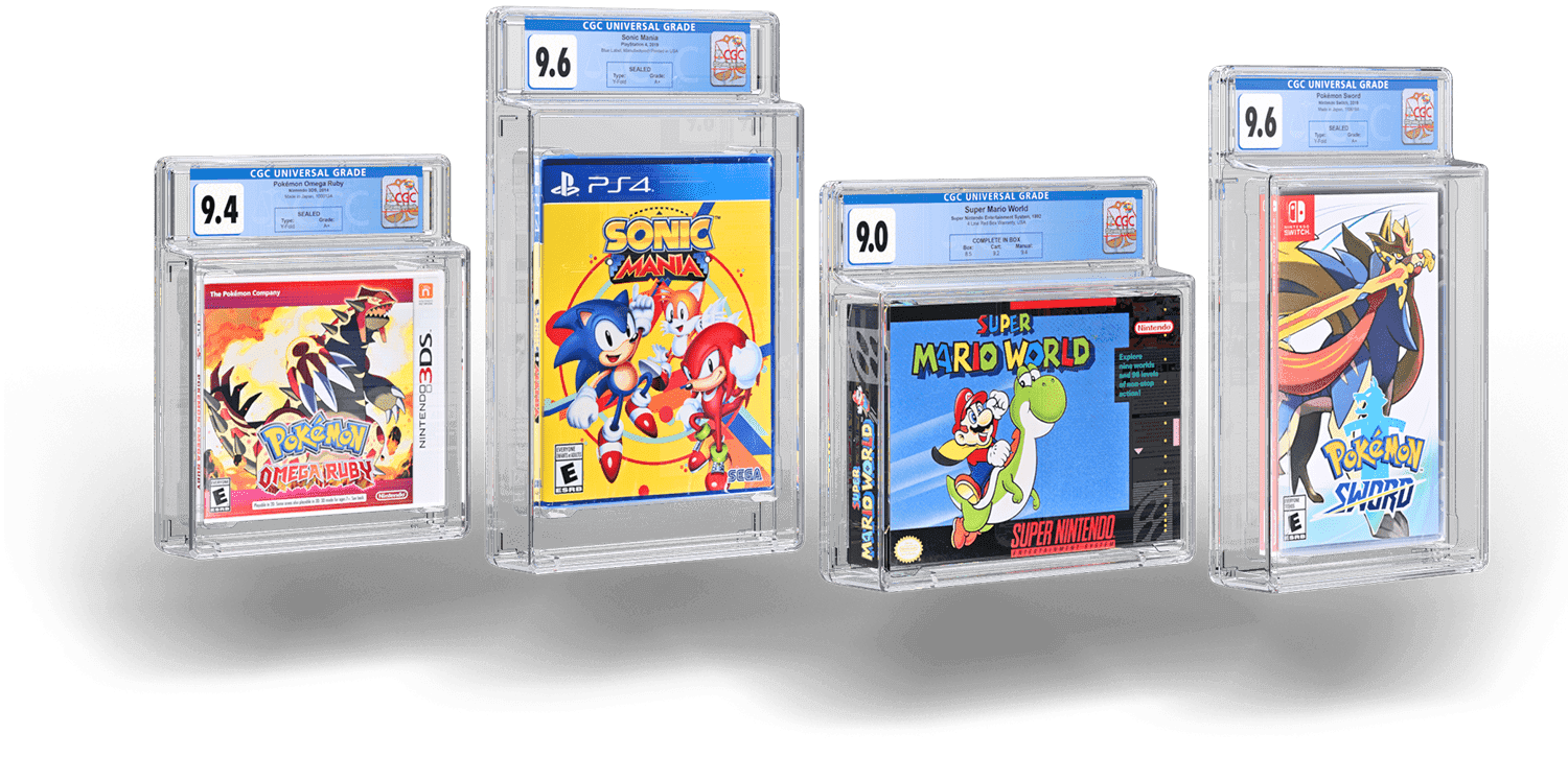 Four graded video games in CGC holders